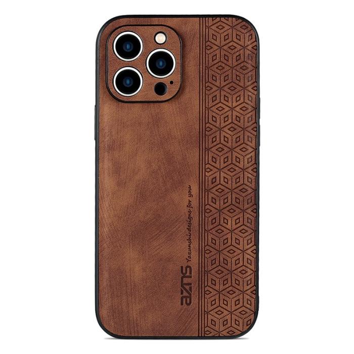 AZNS - AZNS iPhone 15 Pro Fodral PU Läder - Brun