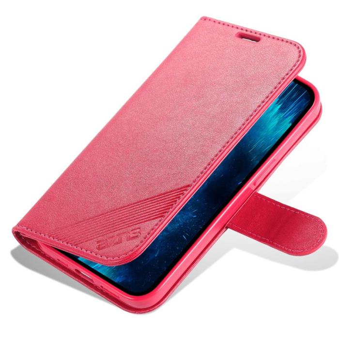 AZNS - AZNS iPhone 15 Pro Fodral - PU läder med ställ - Röd