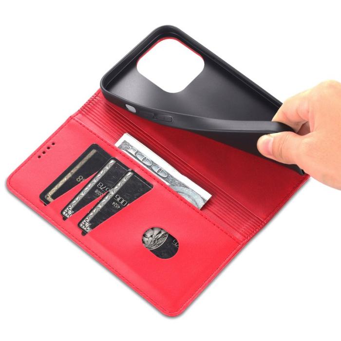 AZNS - AZNS iPhone 15 Pro Max Fodral i PU-läder - Röd