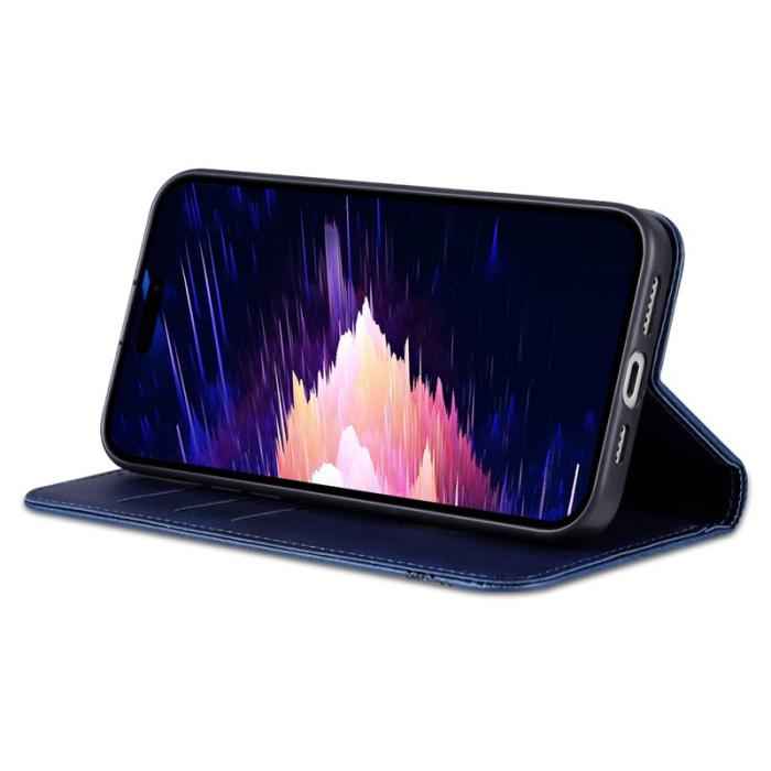 AZNS - AZNS iPhone 16 Plus Fodral Äkta läder - Blå