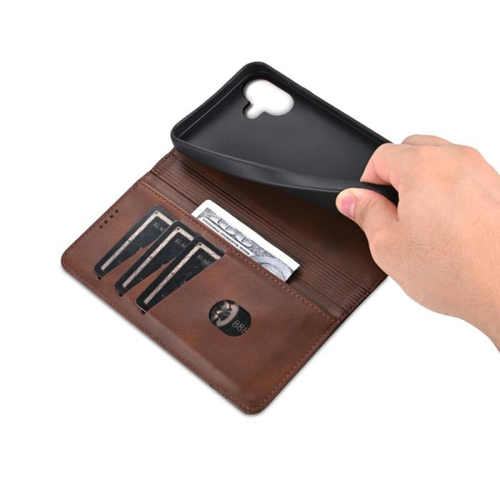 AZNS - AZNS iPhone 16 Plus Fodral Äkta läder - Kaffe