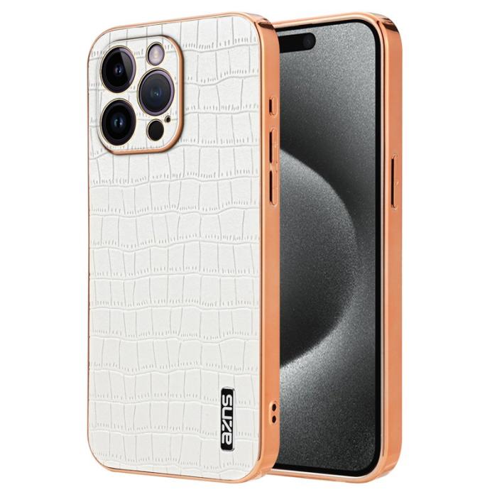 AZNS - AZNS iPhone 16 Pro Fodral Electroplating PU+TPU - Vit