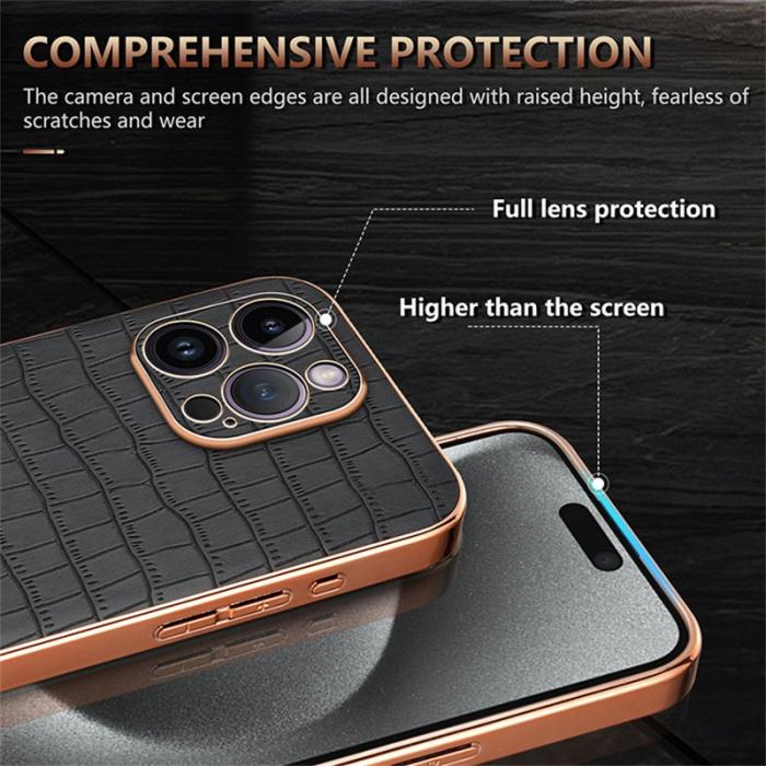 AZNS - AZNS iPhone 16 Pro Fodral Electroplating PU+TPU - Vit