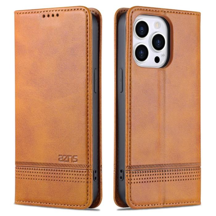 AZNS - AZNS iPhone 16 Pro Fodral PU Läder - Brun