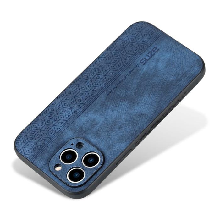 AZNS - AZNS iPhone 16 Pro Fodral Skyddande PU Läder - Blå