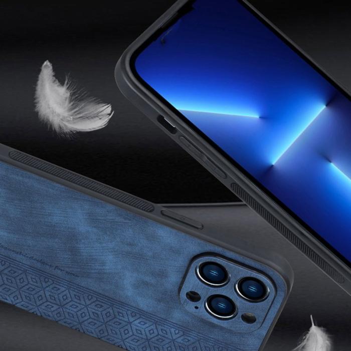 AZNS - AZNS iPhone 16 Pro Fodral Skyddande PU Läder - Blå