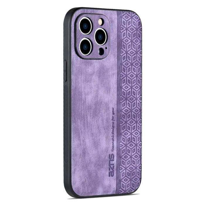 AZNS - AZNS iPhone 16 Pro Fodral Skyddande PU Läder - Lila