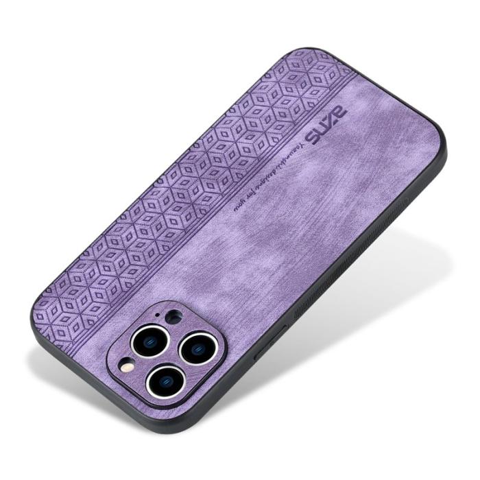 AZNS - AZNS iPhone 16 Pro Fodral Skyddande PU Läder - Lila