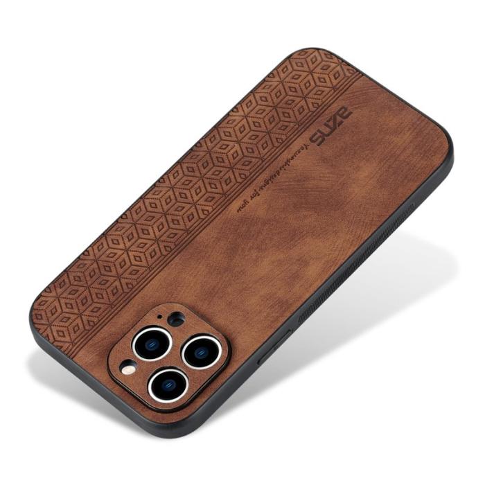 AZNS - AZNS iPhone 16 Pro Max Fodral Anti-Drop Konstläder - Brun