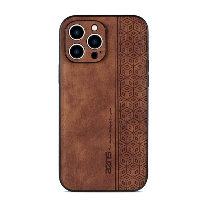 AZNS - AZNS iPhone 16 Pro Max Fodral Anti-Drop Konstläder - Brun