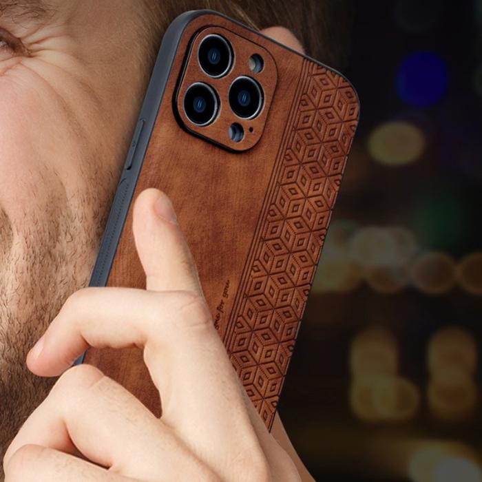 AZNS - AZNS iPhone 16 Pro Max Fodral Anti-Drop Konstläder - Brun