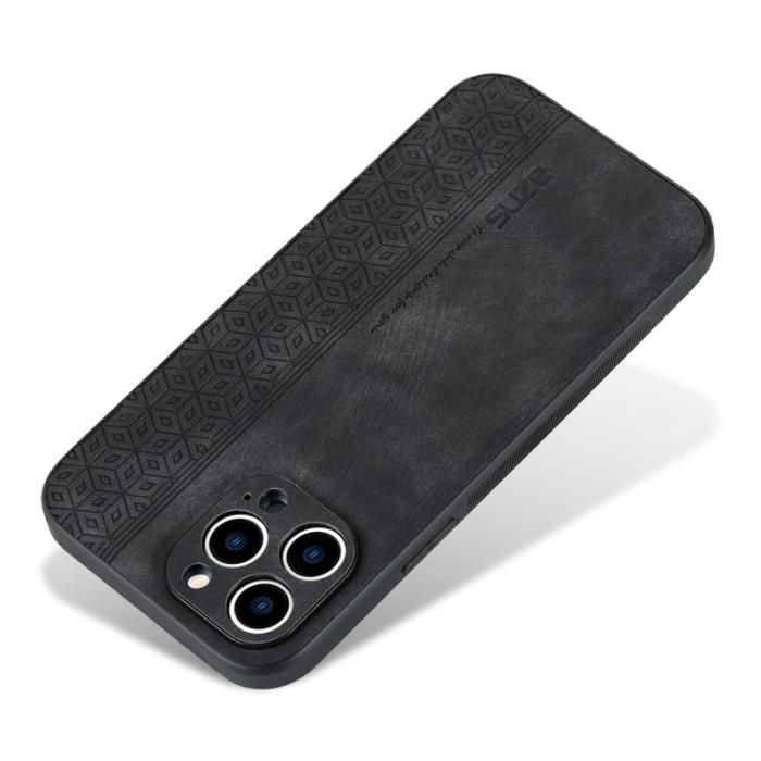 AZNS - AZNS iPhone 16 Pro Max Fodral Anti-Drop PU Läder - Svart