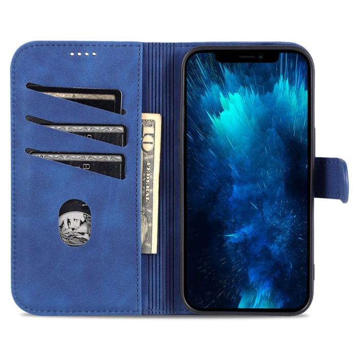 AZNS - AZNS iPhone 16 Pro Max Fodral PU Läder Plånboksfodral - Blå