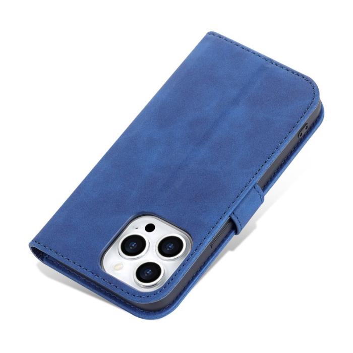 AZNS - AZNS iPhone 16 Pro Max Fodral PU Läder Plånboksfodral - Blå
