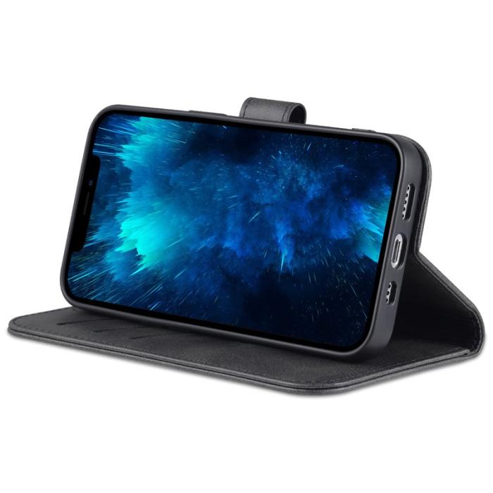 AZNS - AZNS iPhone 16 Pro Max Fodral PU Läder Plånboksfodral - Svart