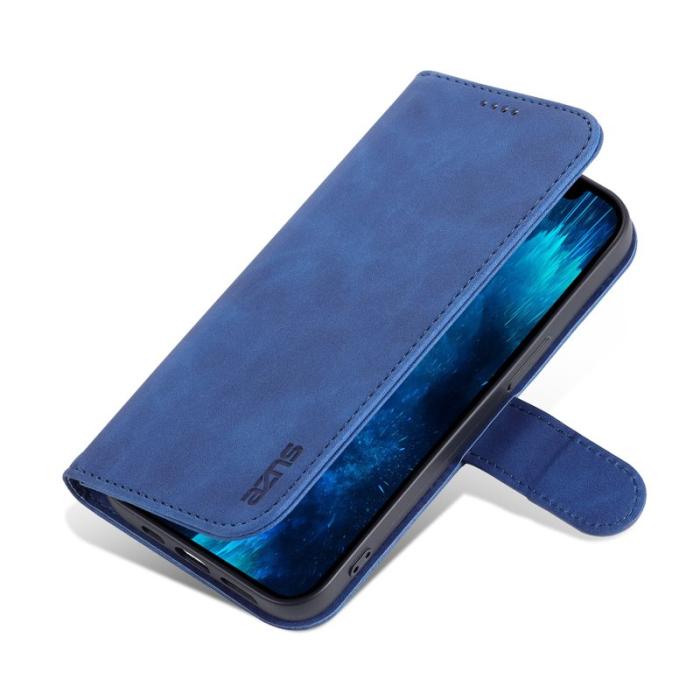AZNS - AZNS iPhone 16 Pro Wallet Fodral Shockproof PU Läder - Blå