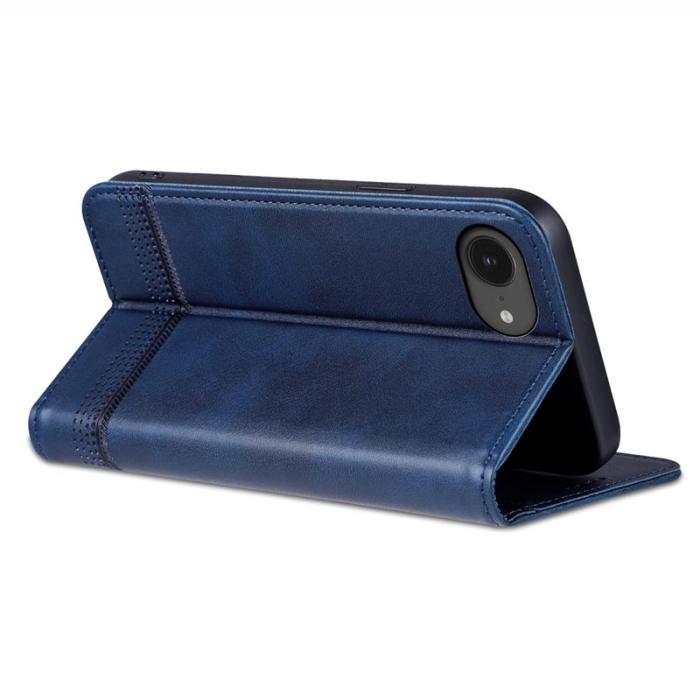 AZNS - AZNS iPhone 16e Fodral Äkta läder Plånboksfodral - Blå