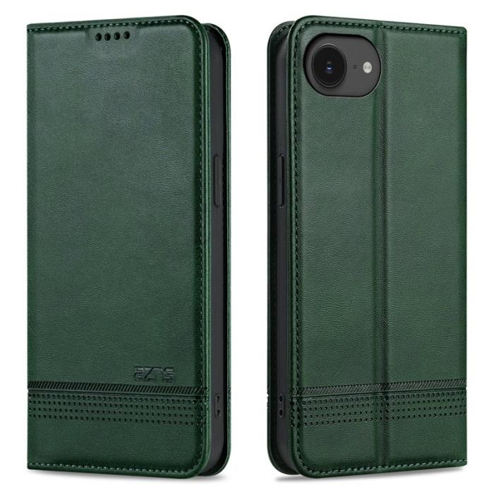 AZNS - AZNS iPhone 16e Fodral Äkta läder Plånboksfodral - Grön