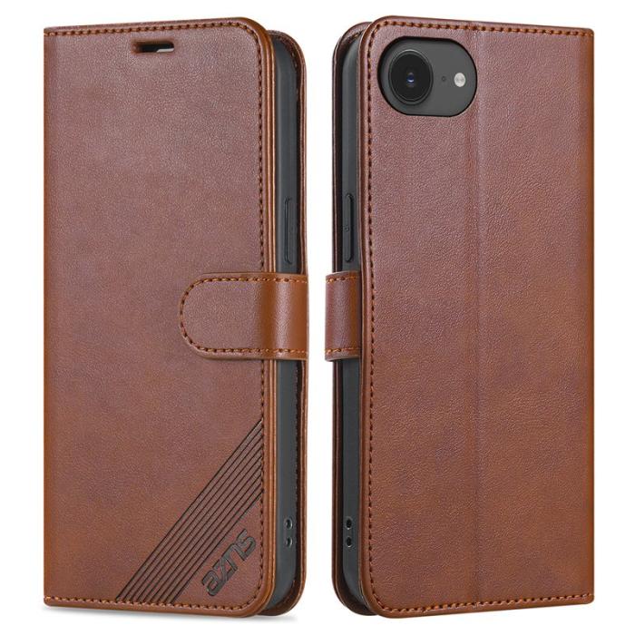 AZNS - AZNS iPhone 16e Fodral Anti-Scratch Konstläder - Brun