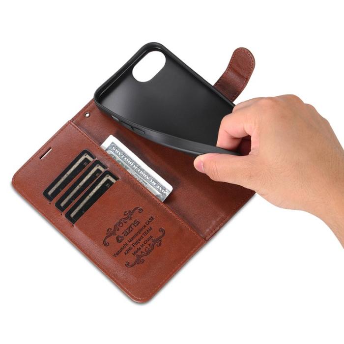 AZNS - AZNS iPhone 16e Fodral Anti-Scratch Konstläder - Brun