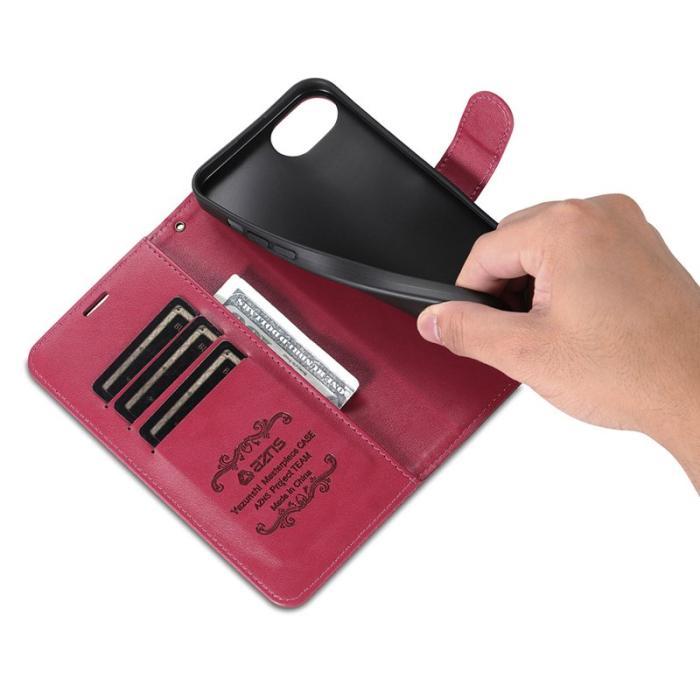 AZNS - AZNS iPhone 16e Fodral Anti-Scratch Konstläder - Röd
