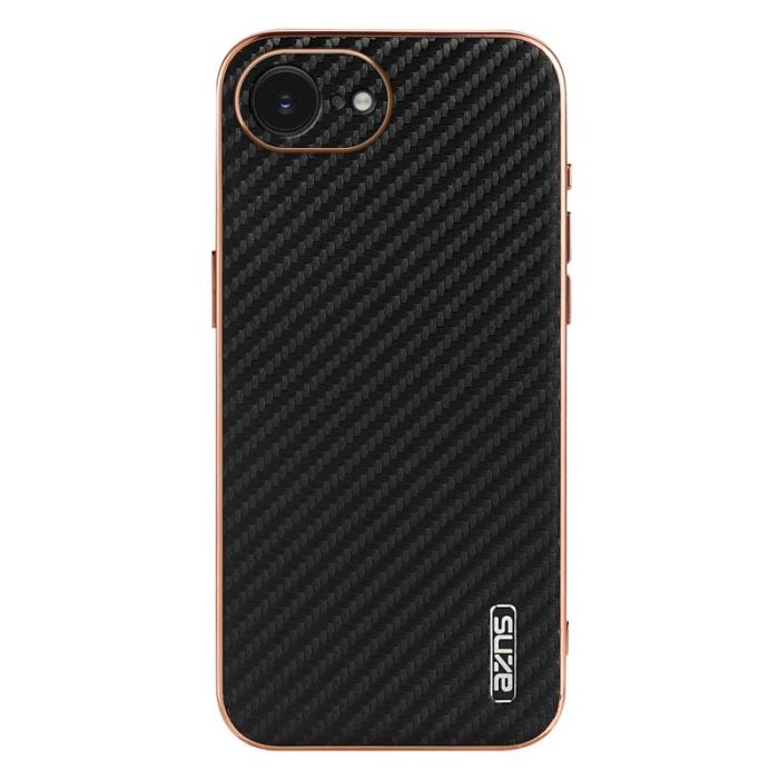 AZNS - AZNS iPhone 16e Fodral Electroplating Kolfiber PU + TPU - Svart