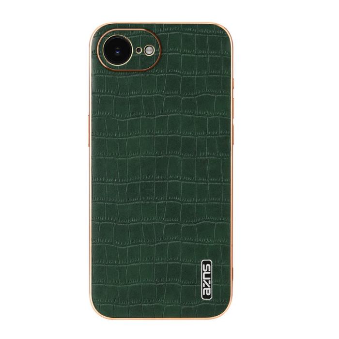 AZNS - AZNS iPhone 16e Fodral Electroplating Krokodil PU + TPU - Grön