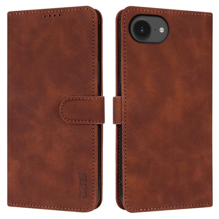 AZNS - AZNS iPhone 16e Fodral PU Läder Plånboksfodral - Brun