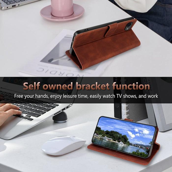 AZNS - AZNS iPhone 16e Fodral PU Läder Plånboksfodral - Brun