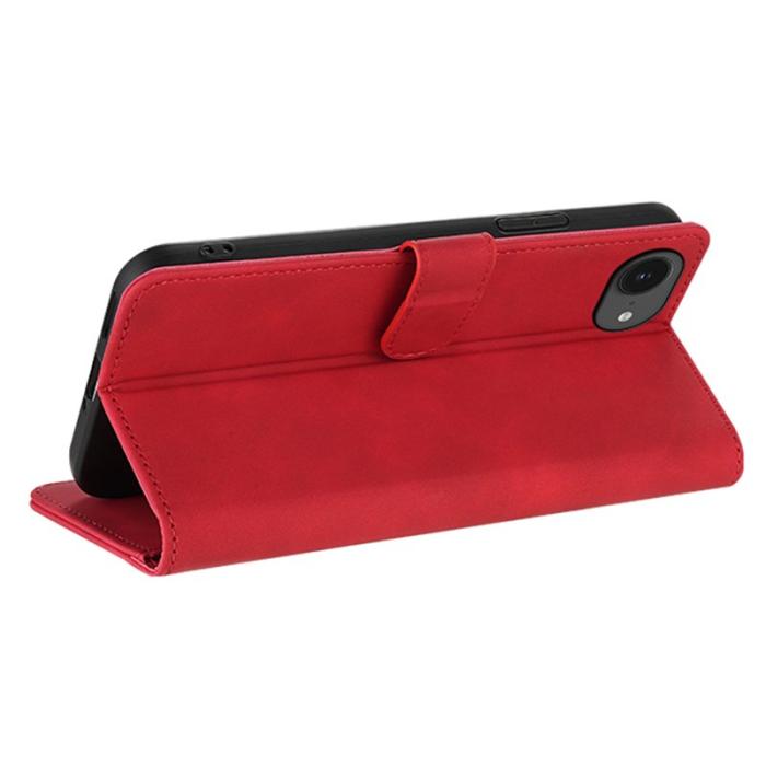 AZNS - AZNS iPhone 16e Fodral PU Läder Plånboksfodral - Röd