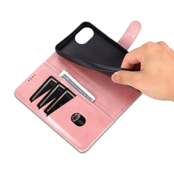 AZNS - AZNS iPhone 16e Fodral PU Läder Plånboksfodral - Roséguld