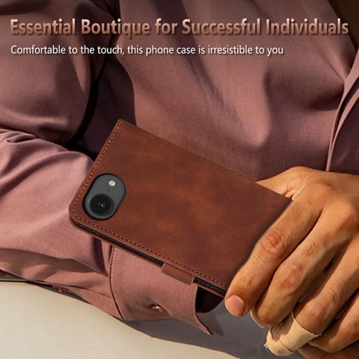 AZNS - AZNS iPhone 16e Fodral PU Läder Plånboksfodral - Svart