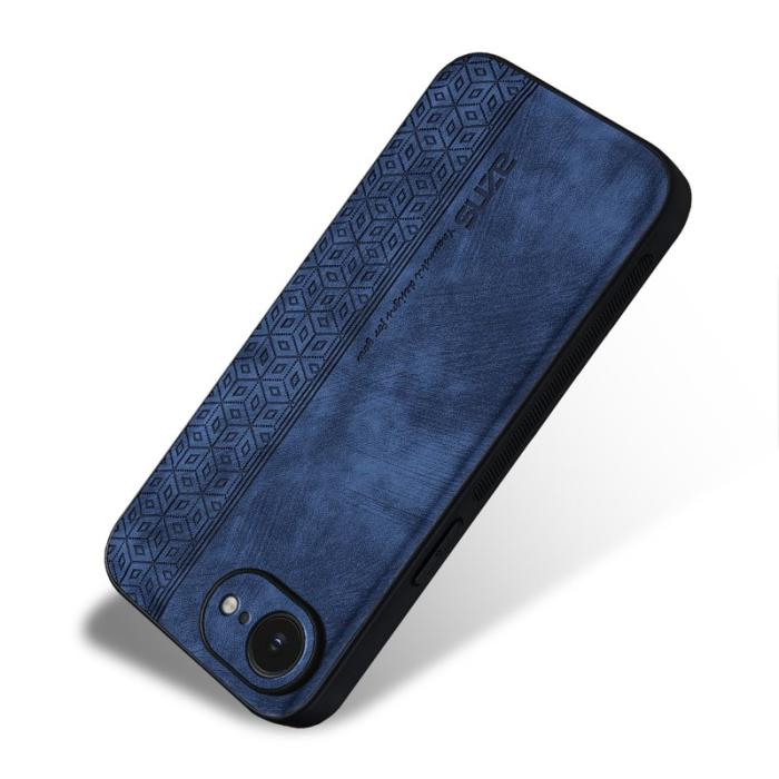 AZNS - AZNS iPhone 16e Fodral Skyddande PU Läder - Blå