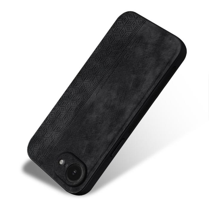 AZNS - AZNS iPhone 16e Fodral Skyddande PU Läder - Svart