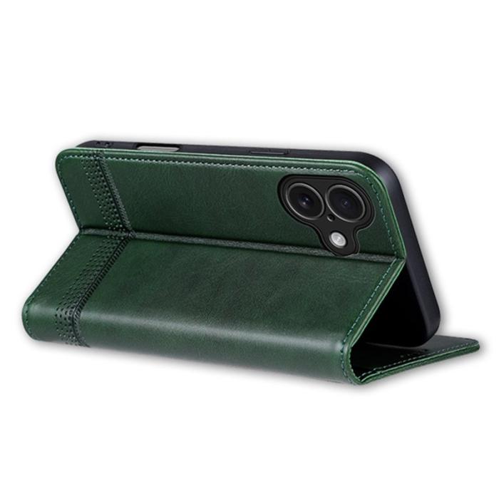 AZNS - AZNS iPhone 17 Fodral Äkta läder Plånboksfodral - Grön