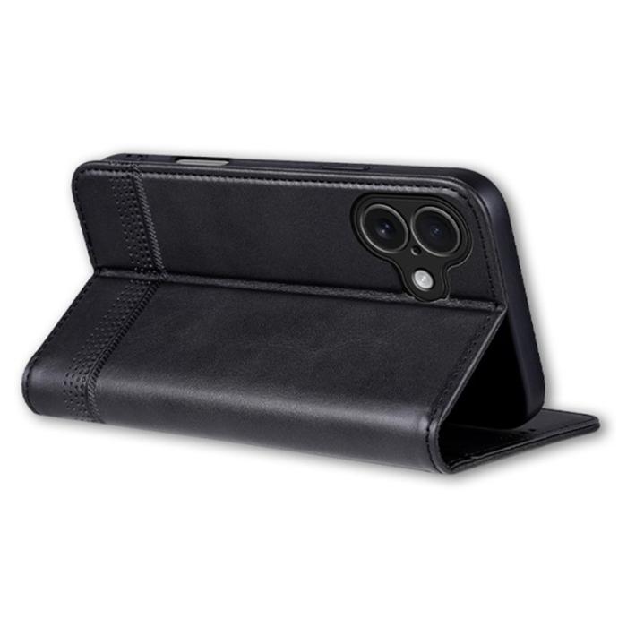 AZNS - AZNS iPhone 17 Fodral Äkta läder Plånboksfodral - Svart
