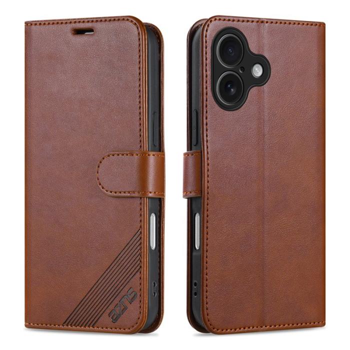 AZNS - AZNS iPhone 17 Fodral Anti-Scratch PU Läder - Brun