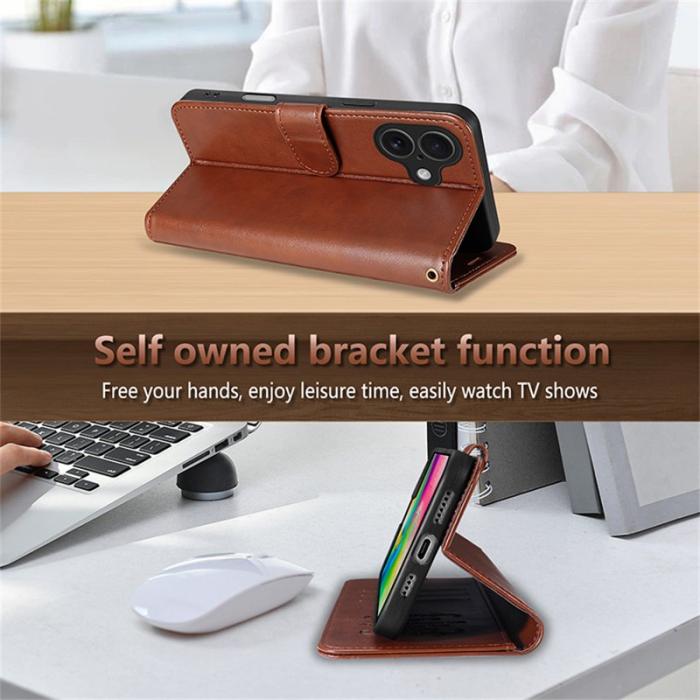 AZNS - AZNS iPhone 17 Fodral Anti-Scratch PU Läder - Brun