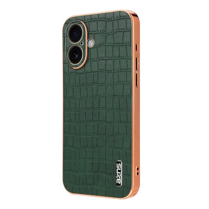 AZNS - AZNS iPhone 17 Fodral Electroplating Krokodil PU + TPU - Grön