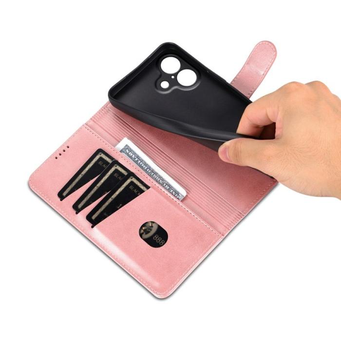 AZNS - AZNS iPhone 17 Fodral PU Läder Plånboksfodral - Roséguld
