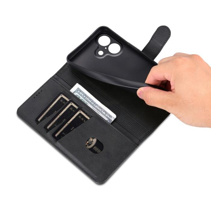 AZNS - AZNS iPhone 17 Fodral PU Läder Plånboksfodral - Svart