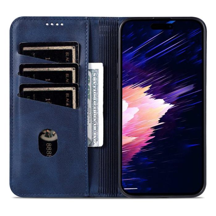 AZNS - AZNS iPhone 17 Pro Fodral Äkta läder - Blå