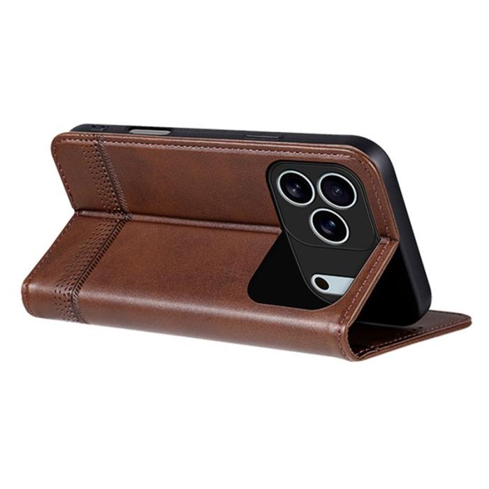 AZNS - AZNS iPhone 17 Pro Fodral Äkta läder - Kaffe