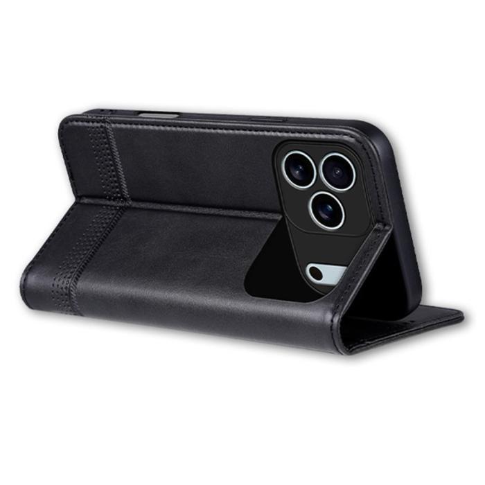 AZNS - AZNS iPhone 17 Pro Fodral Äkta läder - Svart