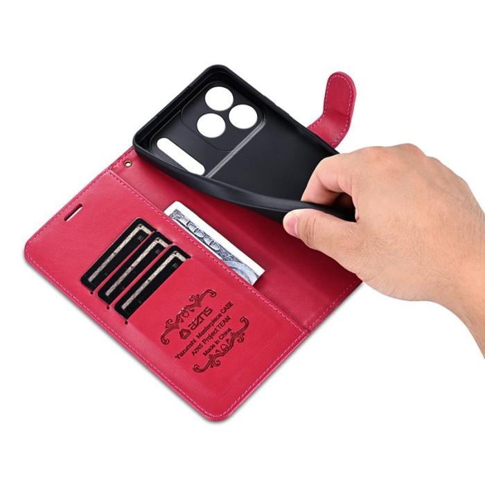 AZNS - AZNS iPhone 17 Pro Fodral Anti-Scratch Konstläder - Röd