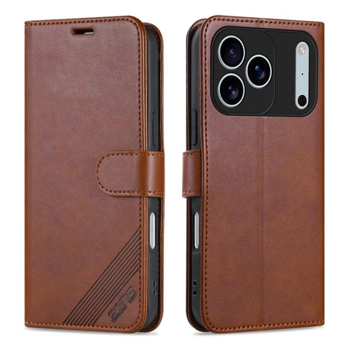 AZNS - AZNS iPhone 17 Pro Fodral Anti-Scratch PU Läder - Brun