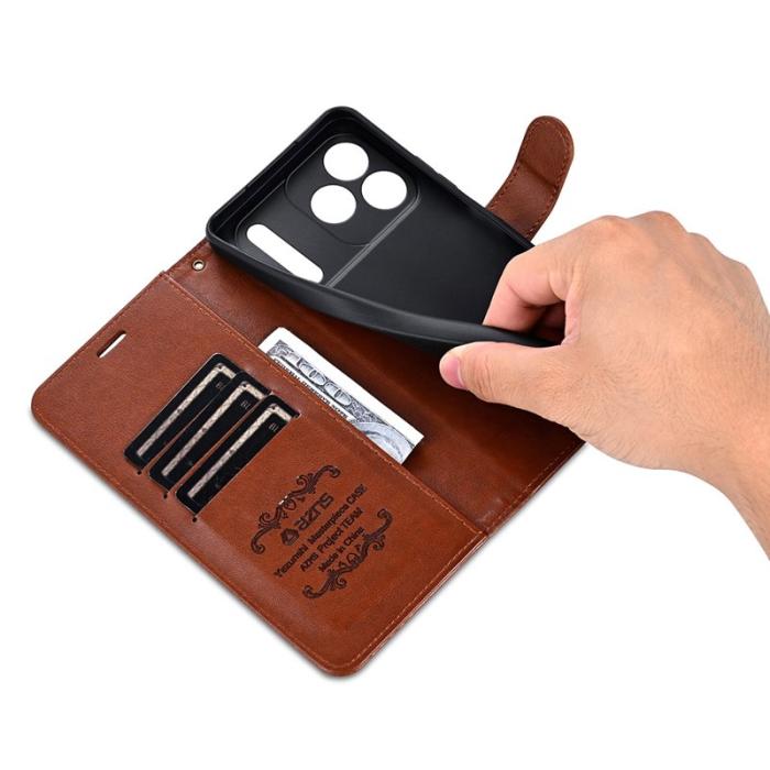 AZNS - AZNS iPhone 17 Pro Fodral Anti-Scratch PU Läder - Brun