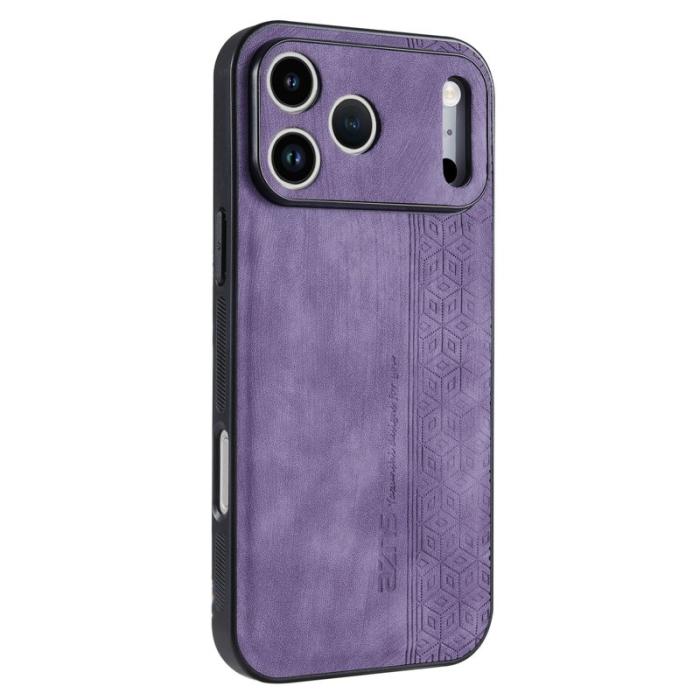 AZNS - AZNS iPhone 17 Pro Fodral Skyddande PU Läder - Lila