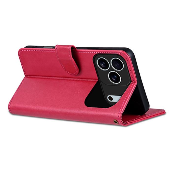 AZNS - AZNS iPhone 17 Pro Max Fodral Anti-Scratch Konstläder - Röd