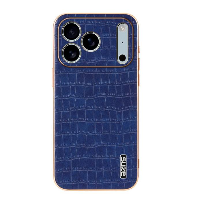 AZNS - AZNS iPhone 17 Pro Max Fodral Electroplating Krokodil PU + TPU - Blå